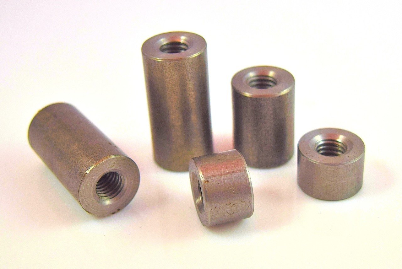 3/8 x 16 x 1 Long Threaded Bungs, Mild Steel, 4 Pack