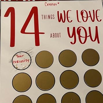 Valentine's Scratch off Advent 14 Things I or We Love About You, Valentine's Day Advent Calendar, Valentine's Day Scratch off Cards, Valentines Day Personalized Custom Gift (1set,we love)