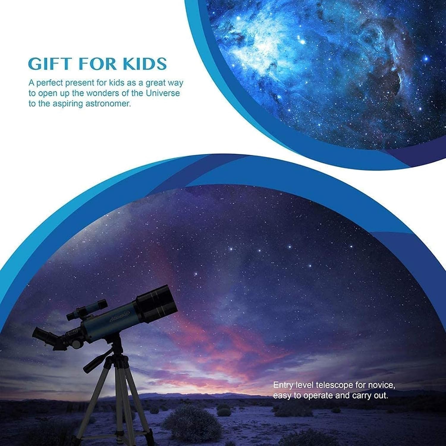 F40070M High-Power Astronal Monocular Telescope with Tripod - Zoom Refractor Spyglass for Astronomy Enthusiasts