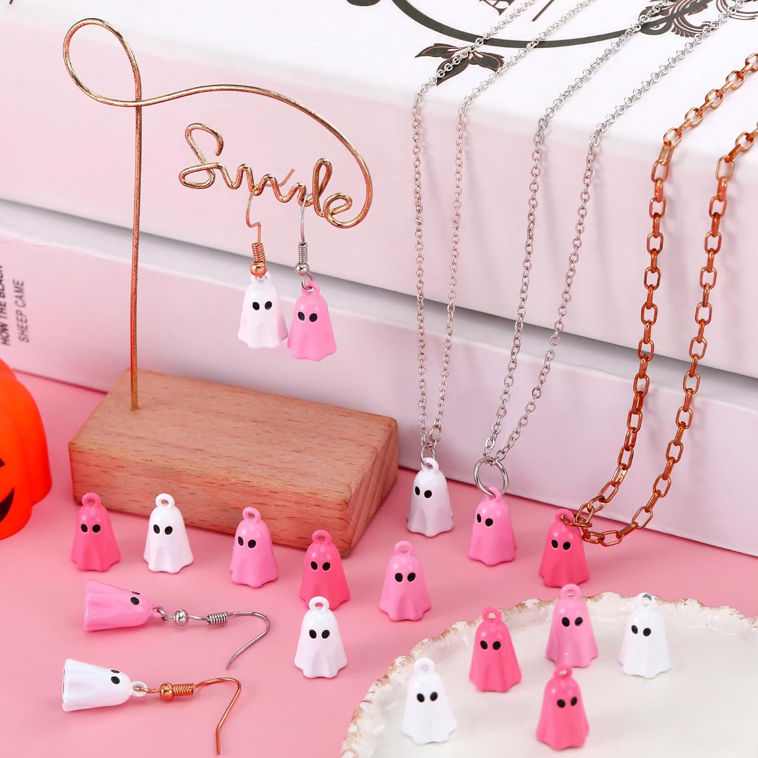 30 Pcs Halloween Ghost Charms Bulk Horror 3D Ghost Pendants Enamel Grimace Alloy Charms Small Halloween Charms for Jewelry Making Earring Bracelet Necklace DIY Craft - Image 2