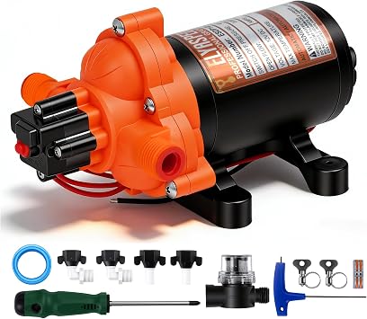 Upgraded 33-Series 12V 3.0 GPM, 45 PSI Self-Priming Water Pressure Pump | Transfer Pump with Smart Pressure Switch for Home Kitchen RV Garden Irrigation Car Camper Marine Industrial Settings