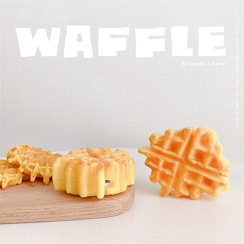 Miniatura 7 de SGVAHY Funda para Airpods 1 y 2, linda funda para Airpods, funda de silicona suave de dibujos animados, diseño creativo de waffle, Airpods de 2