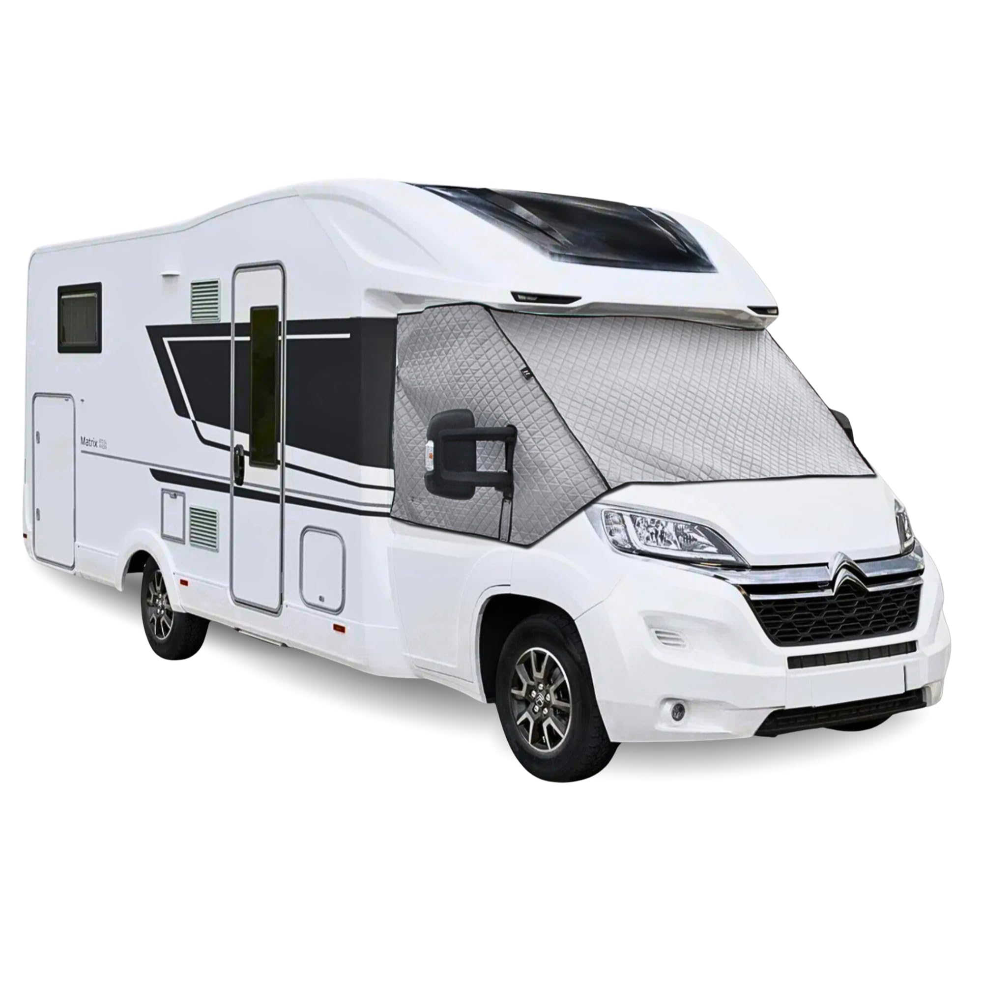 Thermomatte Außenisoliermatte für FIAT Ducato III 2006-2014 Wohnmobil, Front- und Seitenscheibenabdeckung Fahrerhaus, Thermoschutz Sonnenschutz Winter Schnee EIS Abdeckung, 5-lagige Thermomatten