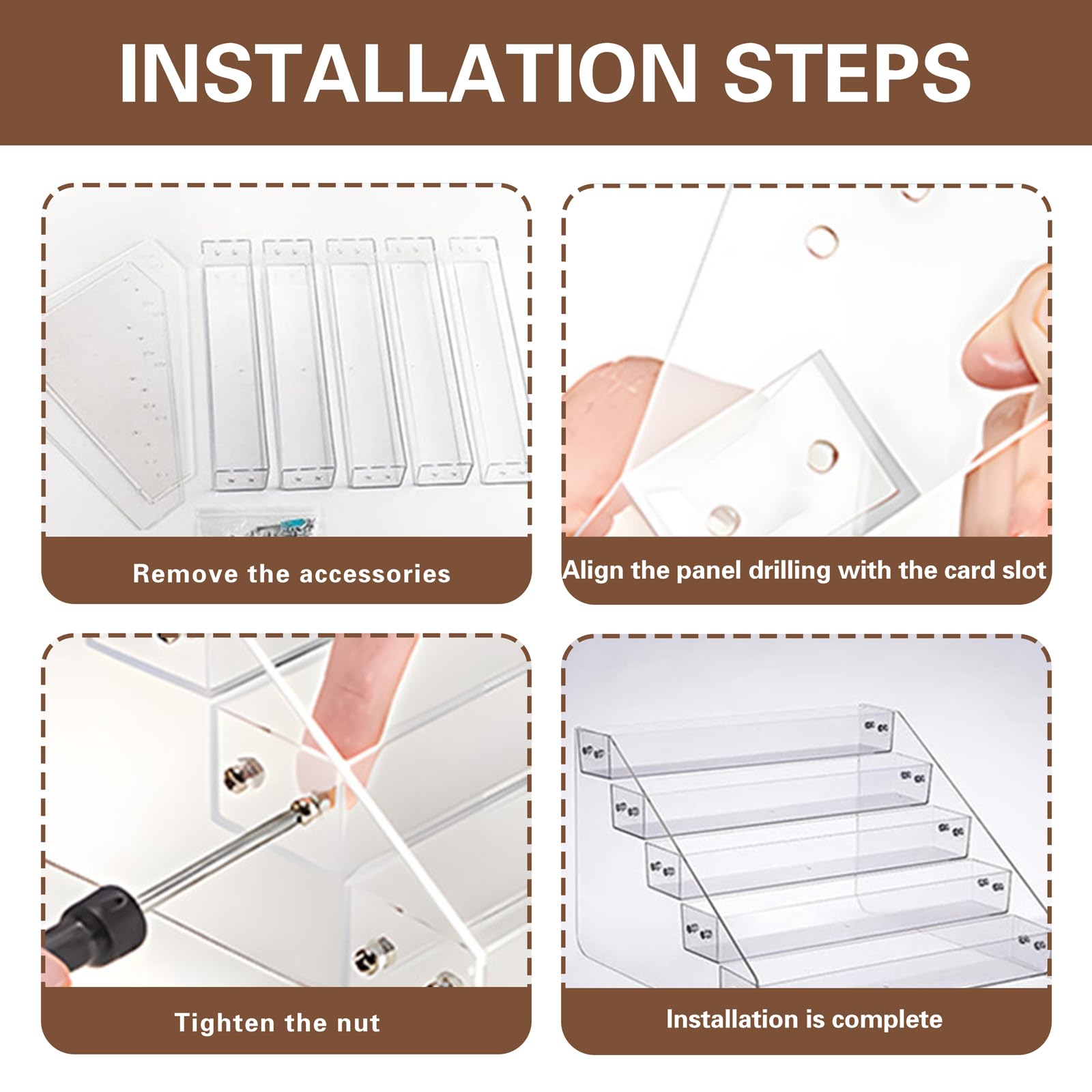 5 Niveaux Organisateur de rangement pour CD Étagère de rangement pour DVD en acrylique transparent peut contenir 40 boîtiers CD 31x27,4x19,6 cm