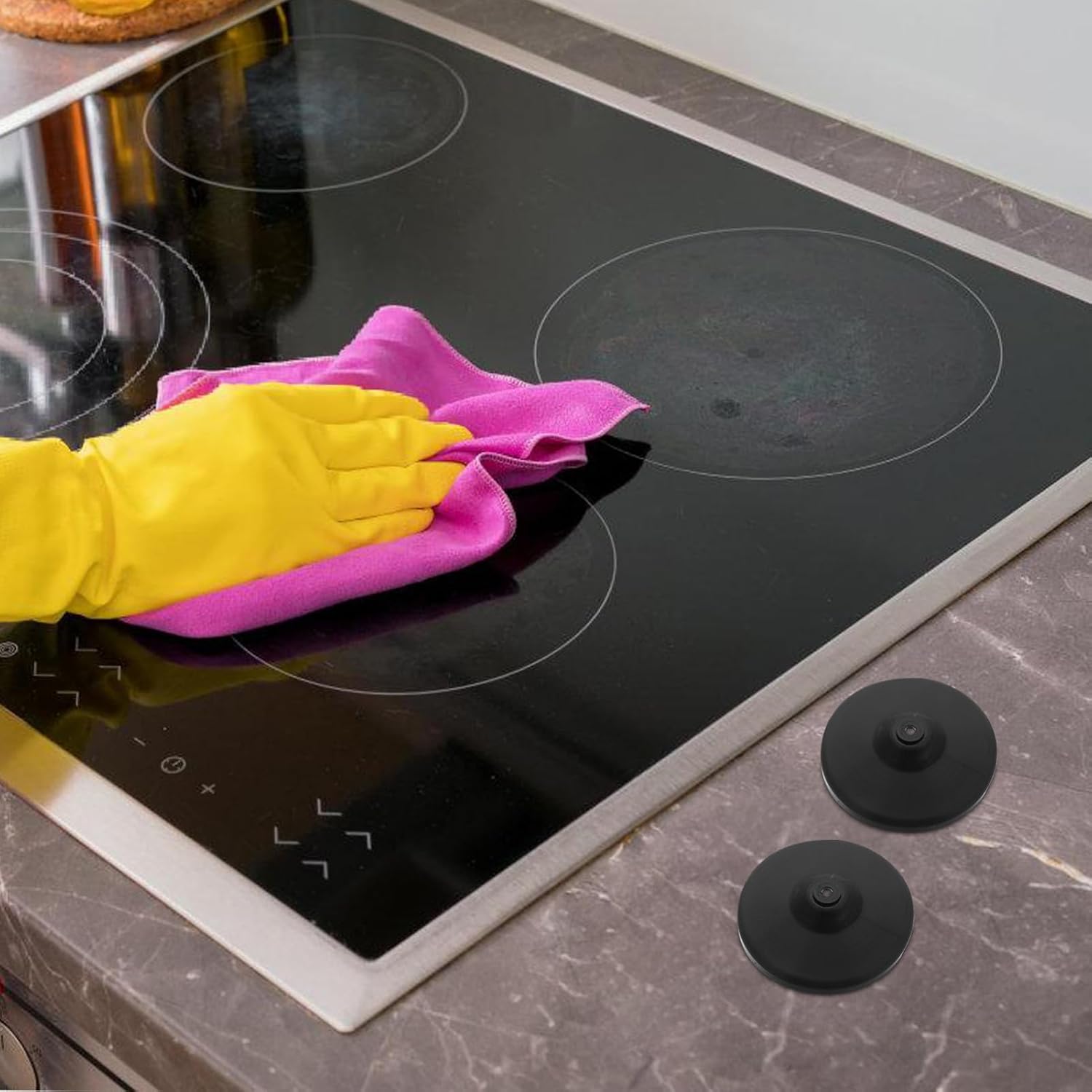 Rubber Protective Feet 2pcs for Gas Stove Grates and Knobs