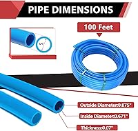 Vista 2 de EFIELD 3/4 Inch 100 ft Pex A Pipe/Tubing BLUE Color for Potable Water-Plumbing Application with a Pipe Cutter,(YB100)