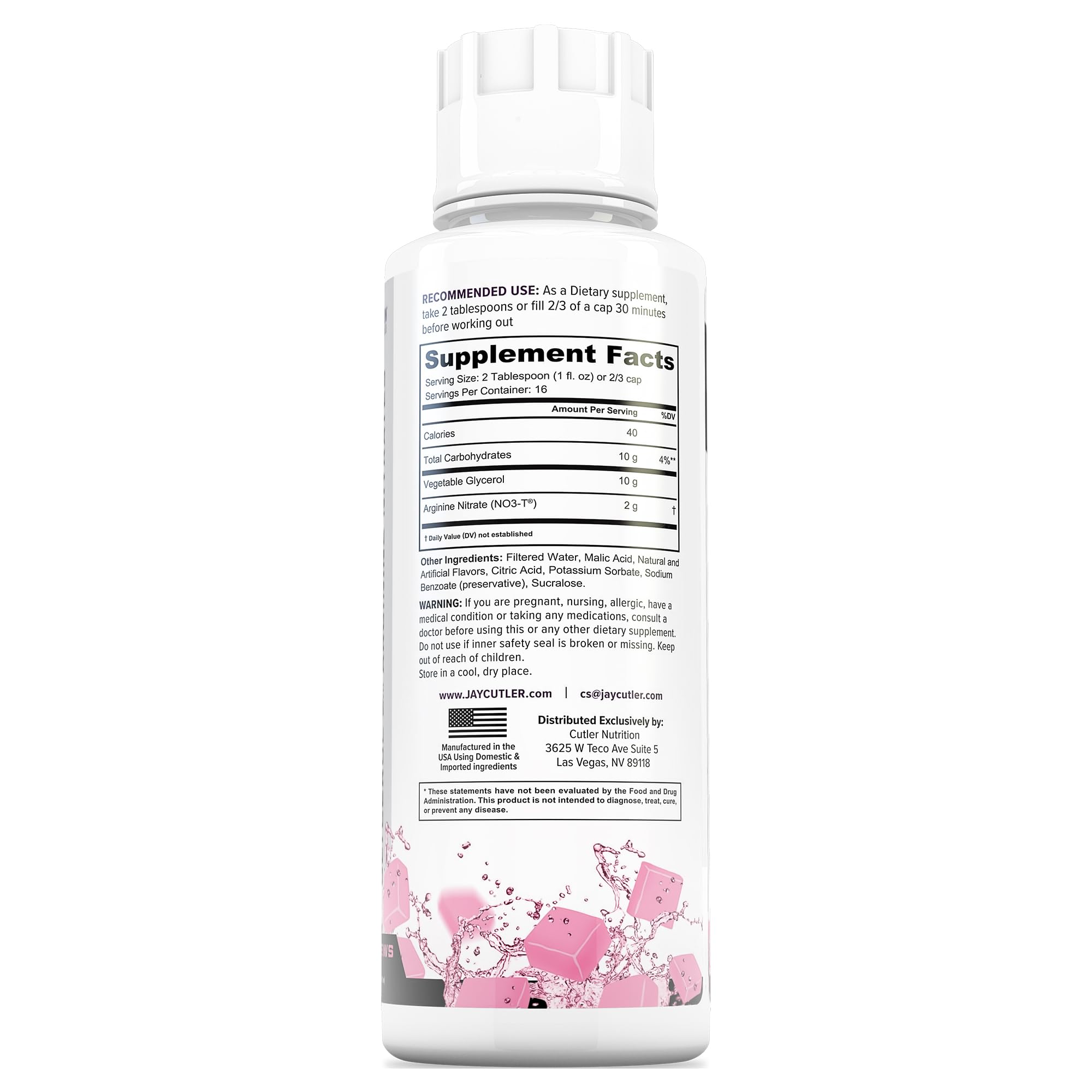 Cutler Nutrition Liquid Pump Caffeine-Free Pre-Workout Nitric Oxide Booster — Amazon image 6