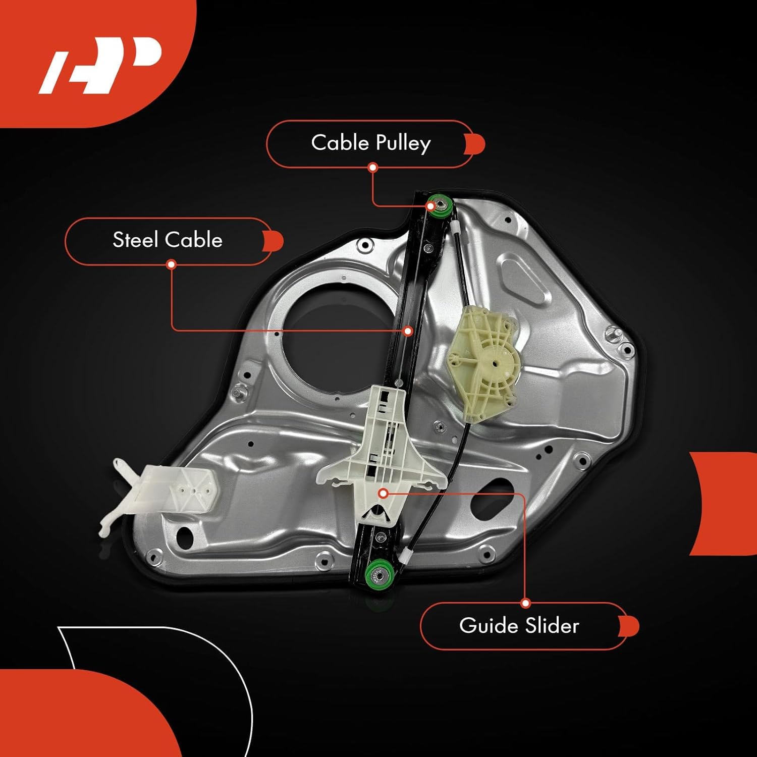 A-Premium Rear Left Driver Side Electric Power Window Regulator Without Motor Compatible with Volkswagen Jetta 2009-2014