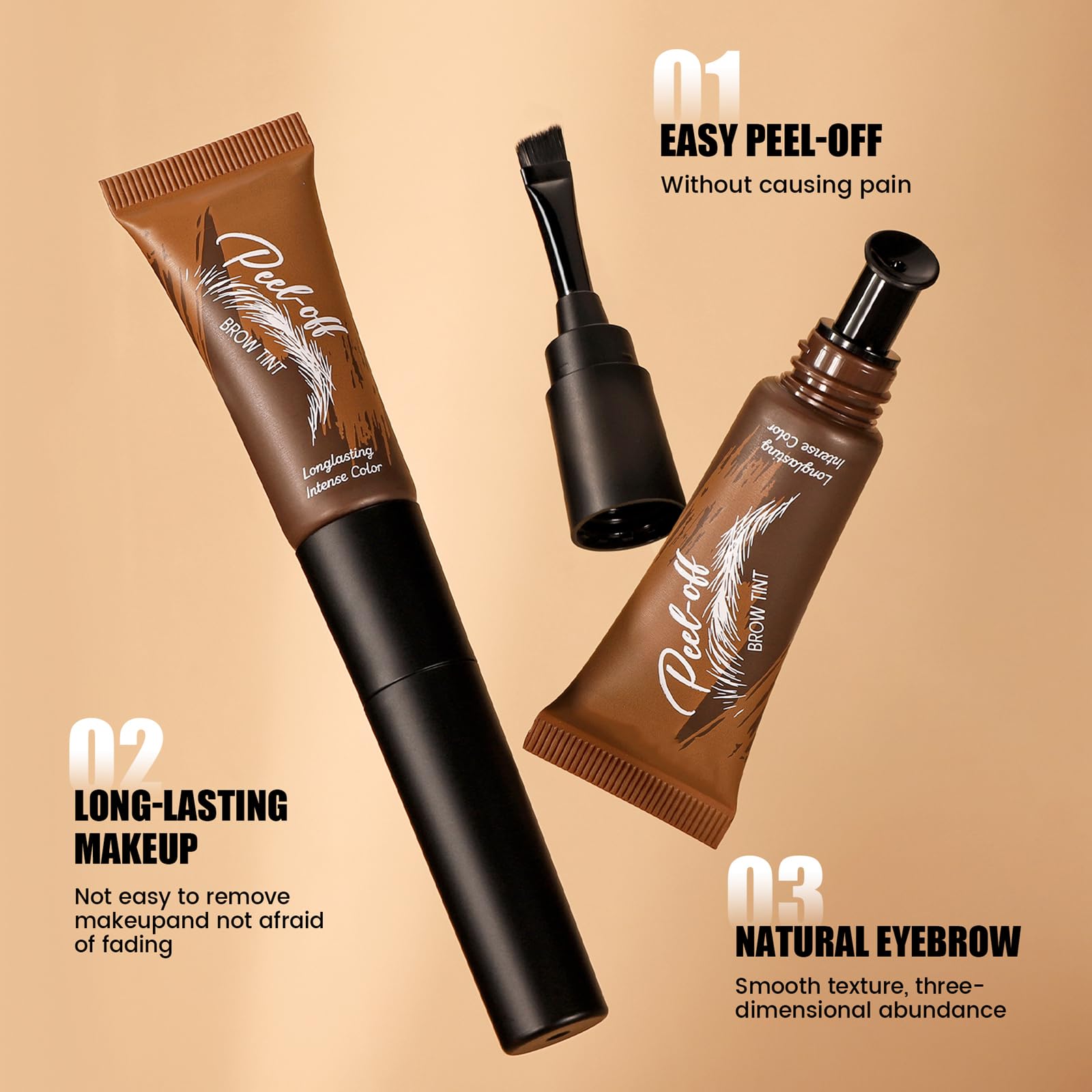 Tattoo Eye Brow Peel Off, Peel Off Eyebrow Gel Tint, Semi-Permanent Colour Eyebrow Dye,Lasts Up To 3 Days - Image 3