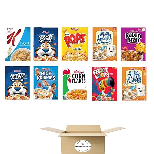 Kellogg's Cold Breakfast Cereal Single Serve Variety  Paquete de 10 cajas (10.94 oz en total)