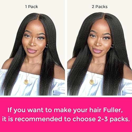 Miniatura 5 de Lashey Extensiones de cabello con clip, 100% cabello humano real, lacio, con borde Invisi, sin costuras, 3.88 oz, negro natural, 16 pulgadas, para