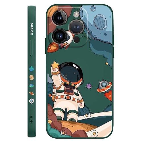 Miniatura 8 de Funda para iPhone 15 Pro, para iPhone 15 Pro, diseño creativo lateral de astronauta, silicona líquida, a prueba de golpes, suave para niñas y niños,