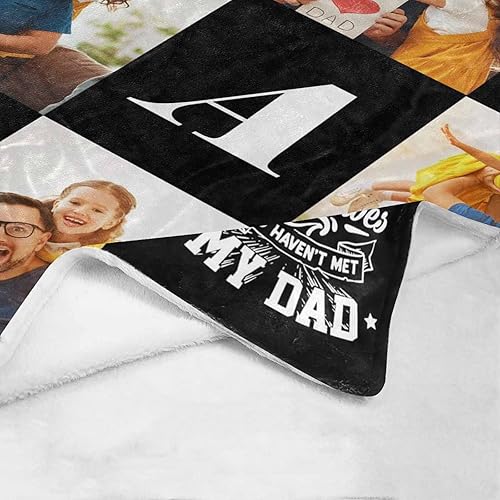 Miniatura 9 de Manta personalizada para papá y papá en el Día del Padre con manta personalizada como regalo I Love You Dad, manta personalizada con foto, 40 x 50