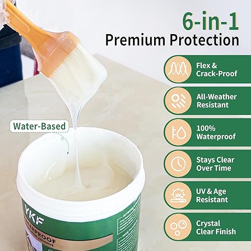 Miniatura 2 de YKF 34oz Sellador Transparente Impermeable Claro, Agente Reparador Invisible a Base de Agua para Techos, Paredes, Baño, Cocina, Jardín,
