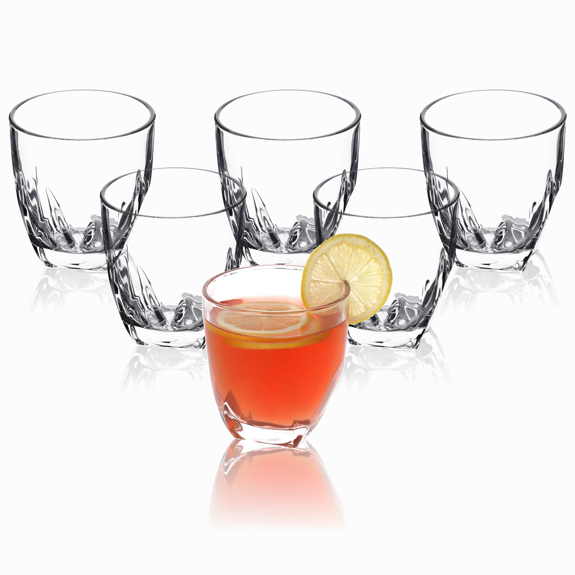 KADAX Set Da 6 Bicchieri Ondulati In Vetro, 320 Ml, Fondo Rinforzato, Pareti Spesse, Ideali Per Succhi, Acqua E Bevande Fresche, Trasparenti
