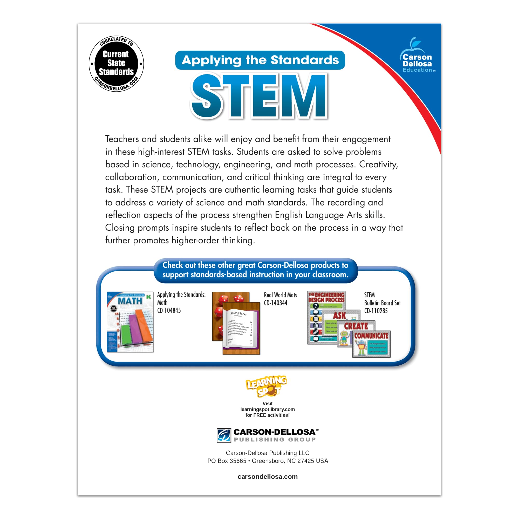 Carson Dellosa STEM for Kids Kindergarten Workbook, Activity Book With 30 Science, Technology, Engineering, and Math Activities, Classroom or Homeschool Curriculum (Applying the Standards) - Image 3