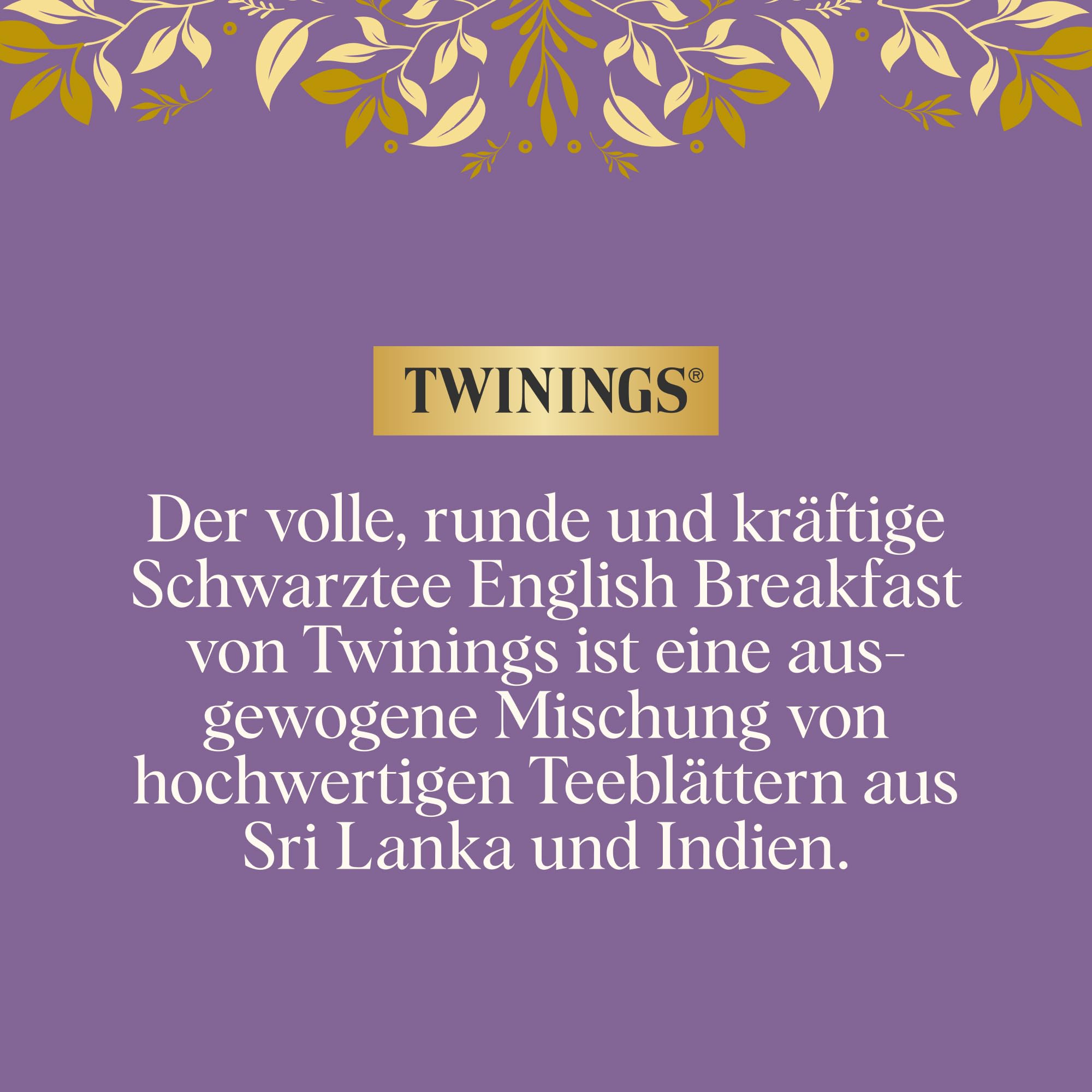 Twinings English Breakfast Tea – czarna herbata – mocna czarna herbata z wysokiej jakości liści herbaty, zbierana w Sri Lance i najlepszych ogrodach herbacianych w Indiach, 100 torebek herbaty (200 g)