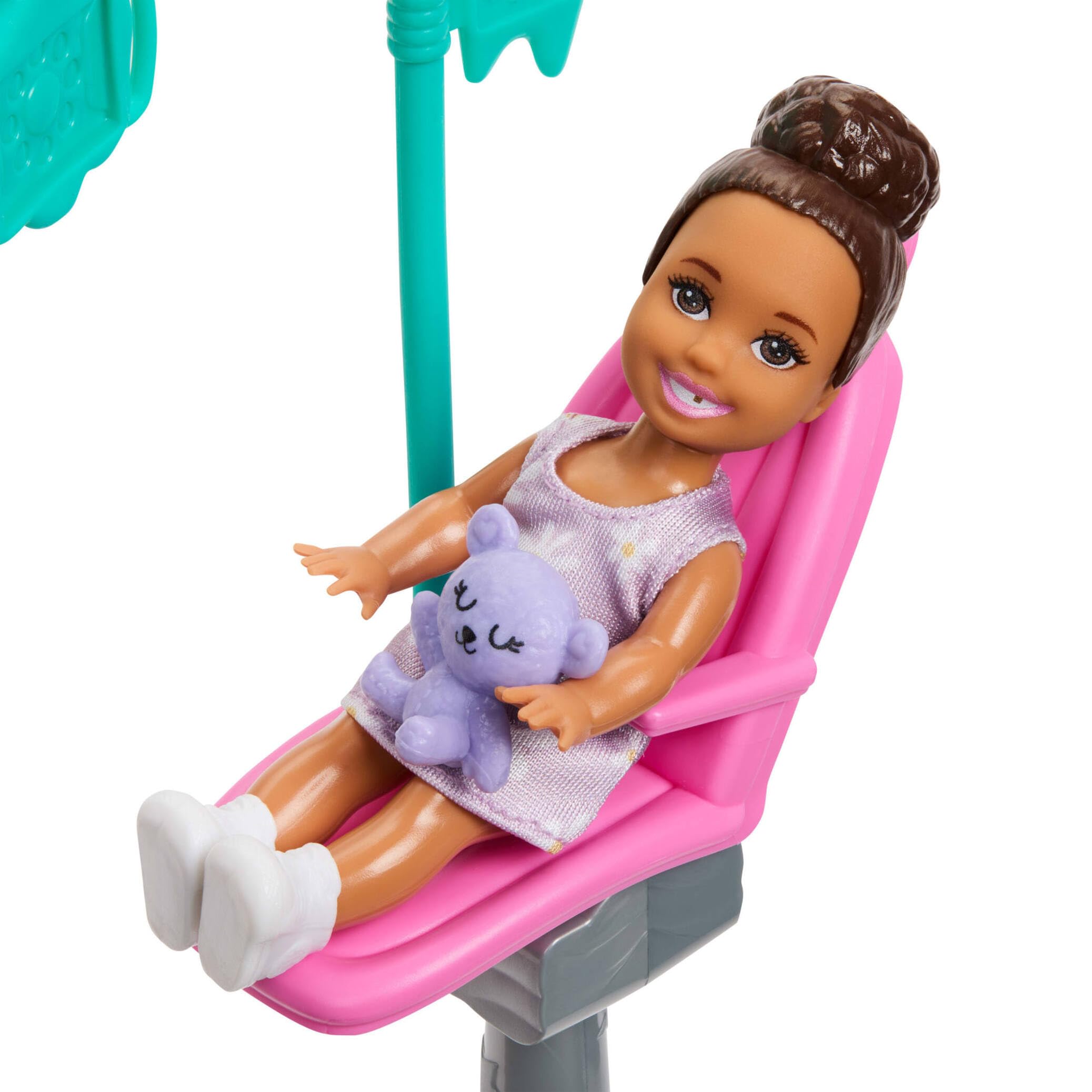 Barbie Careers Dentist Playset with Blonde Doll Wearing White Coat, Toddler Small Doll, Examination Chair & Accessories, JMK14 - Image 2