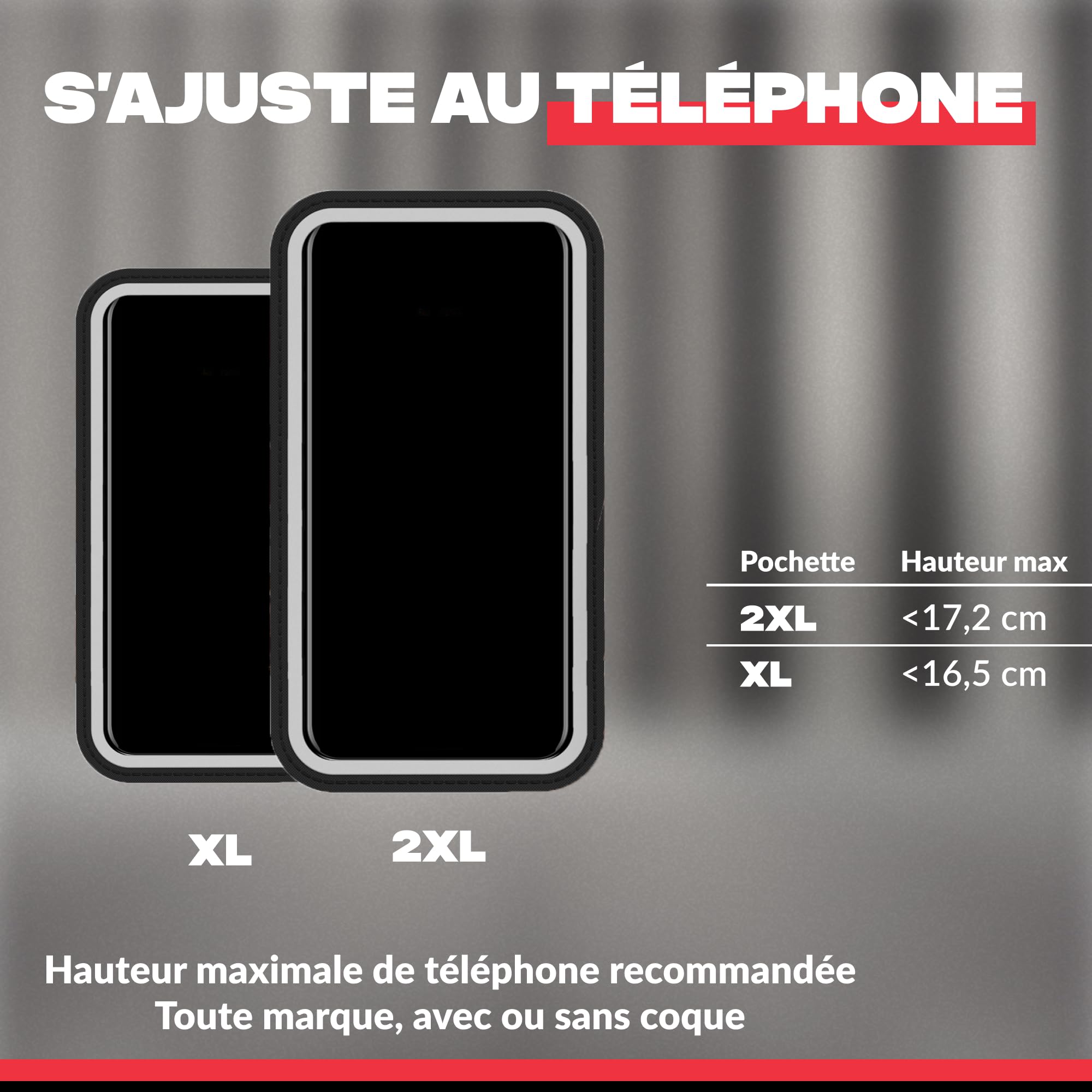 Shapeheart Brassard Téléphone Sport Magnétique - Pochette Résistante Pluie Détachable XL - Running, Trail, Randonnée - Maintien Optimal - Bras 20 à 38 cm, Universel | Tous Smartphones | Ajustable | Unisexe | Weatherproof | Tactile | Clap et Retrait 1 Gest