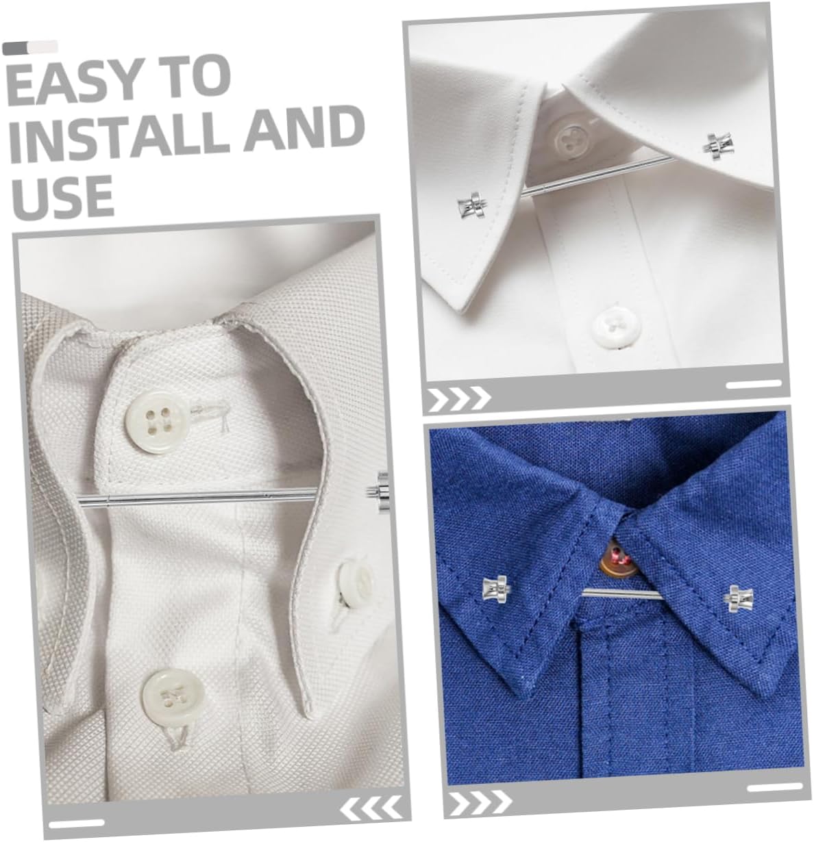 Fashionable Mens Tie Pin Decorative Necktie Pin Metal Shirt Collar Bar Elegant Suit Accessory