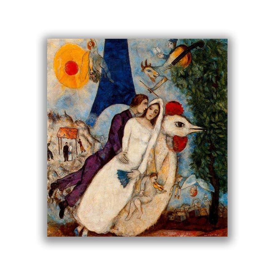 Amazon.co.jp: マルク・シャガール-有名な絵画の版画-エッフェル