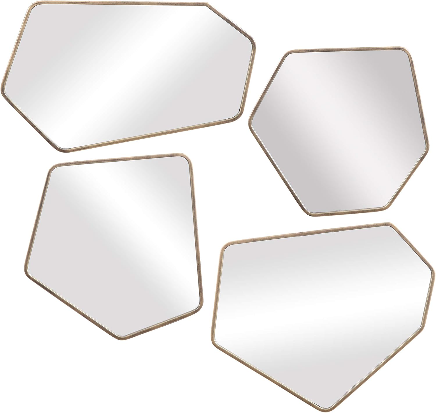 MY SWANKY HOME Modern Abstract Shape Wall Mirror Set 4