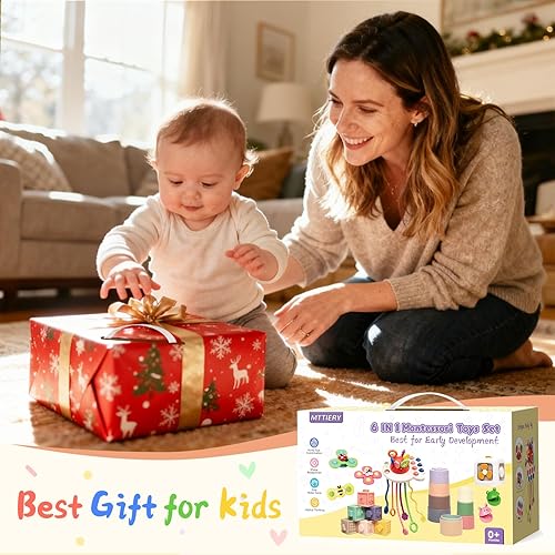 Miniatura 8 de Juguetes para bebés 6 en 1 de 0 a 6 meses, juguetes Montessori para 6 a 12 meses, juguete sensorial de cuerda para bebés, juguetes giratorios para