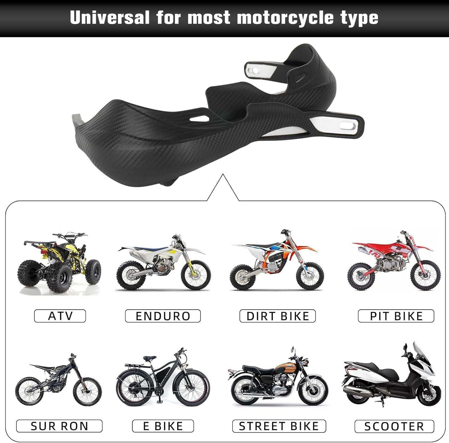JFG RACING Dirt Bike Handguards,Imitation Carbon Fiber Grain Surface 7/8" 22mm and 1 1/8" 28mm Motorcycle Universal Handguards Hand Guards for Sur Ron ATV Dirt Pit Bike off Road Motocross Enduro MX