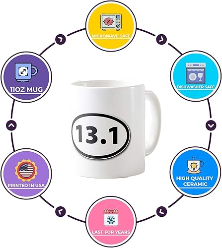 Miniatura 5 de D STICKY COMPANY 13.1 Half Marathon Black Taza de café de cerámica de 11 oz – El mejor regalo para corredores y entusiastas del maratón