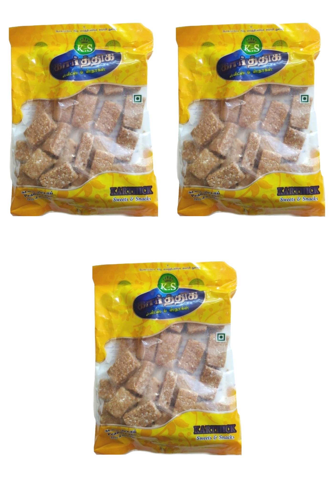 K.S Karthik Kovilpatti Special Ghee Coated Ko Ko Mittai (Crushed Groundnut Chikki Candy) Pack of 3 x 200gm (600 GM) (B08DG2377G) Amazon Price History, Amazon Price Tracker