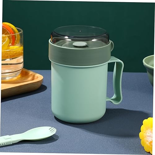 Miniatura 8 de STOBAZA Taza de sopa de 20 onzas para avena durante la noche, tarros de sopa para microondas con tapa y cuchara para desayuno y almuerzo portátiles,