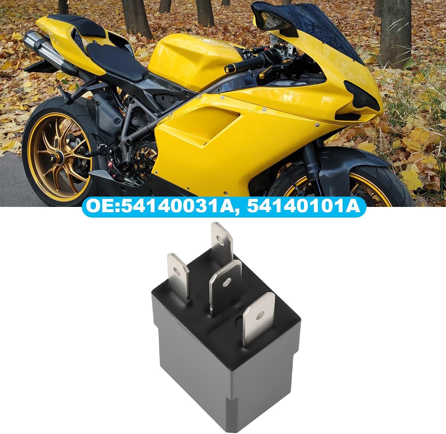 SING F LTD 2PCS 4-Pin Motorcycle Fuel Pump/Fan Relay 54140031A 12V 30-40A Compatible with Ducati 1098 1198 848 EVO Model