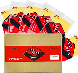 S&F STEAD & FAST Tack Cloth, 6 Pack, for Woodworking and Painting | 18 x 36", wax and silicone free, anti-static cotton, removes sanding dust, for staining and automotive prep