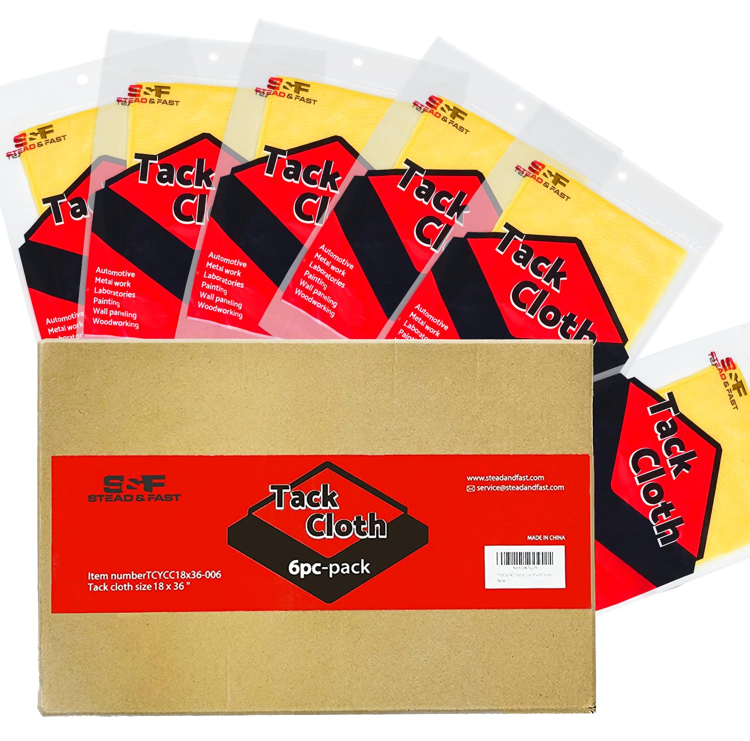 S&F STEAD & FAST tack cloth, 6 pack, 18 x 36 inch