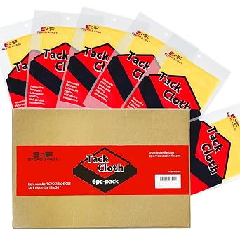 S&F STEAD & FAST Tack Cloth, 6 Pack, for Woodworking and Painting | 18 x 36", wax and silicone free, anti-static cotton, removes sanding dust, for staining and automotive prep