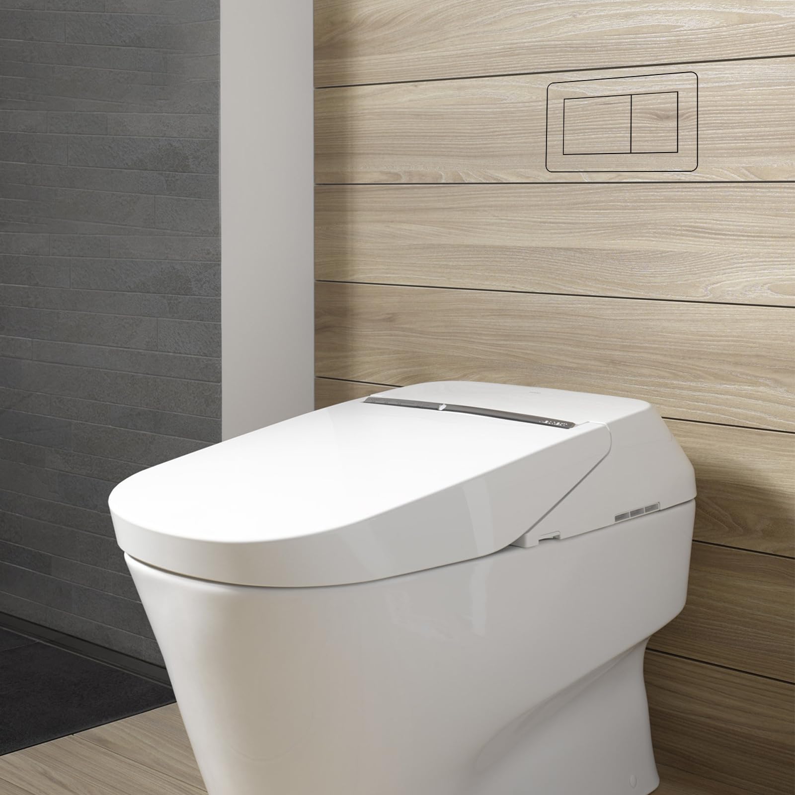 Placca di comando WC per Geberit Sigma 20/Sigma 30/Sigma 50 (Tutti i modelli), Placca di comando nascosta e rivestibile, Installazione a filo, Set completo, verticale