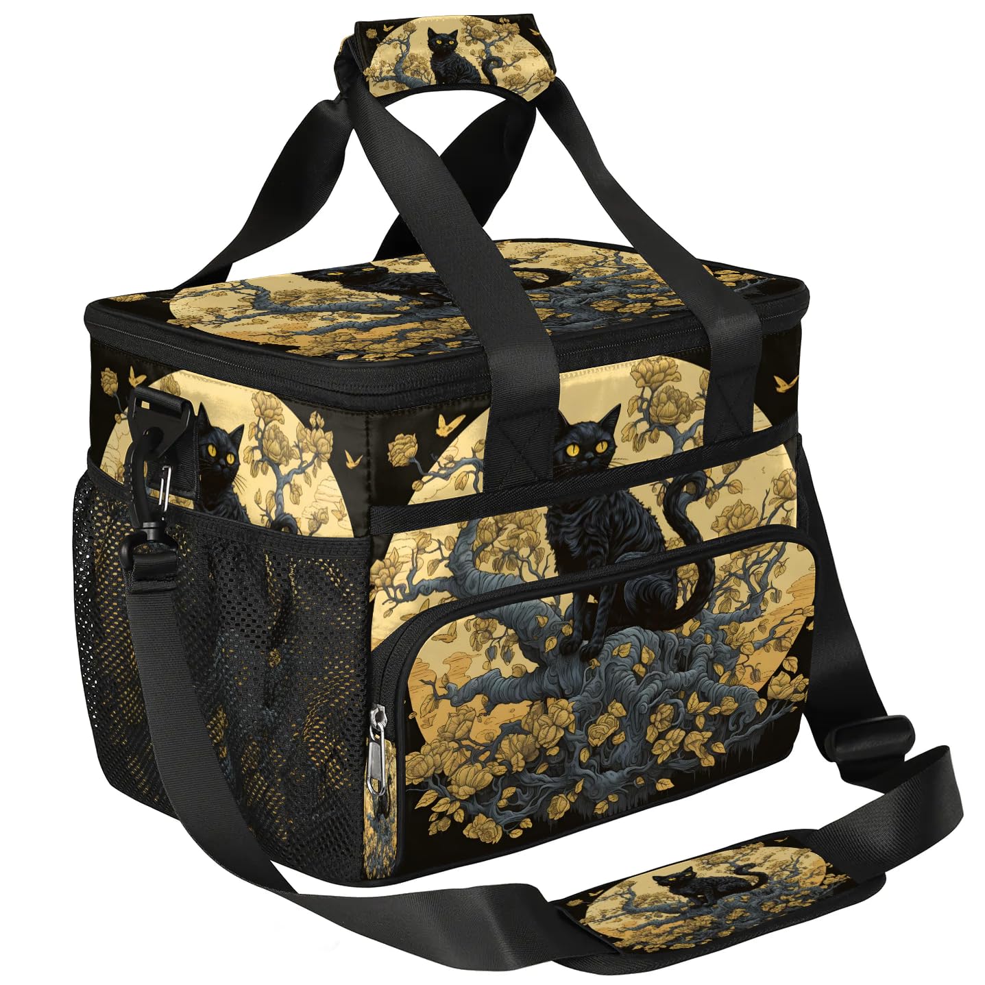 Lunch Box for Men Heavy Duty Insulated Lunch Bag for Women Moon Black Cat Lunchbox for Adults Lunch