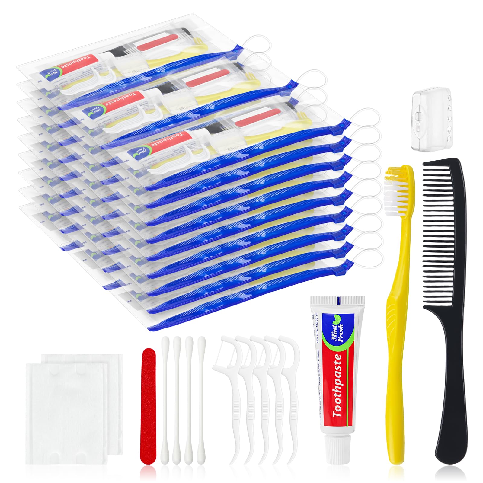 Kit Brosse à Dent Voyage avec Peigne et Fil Dentaire