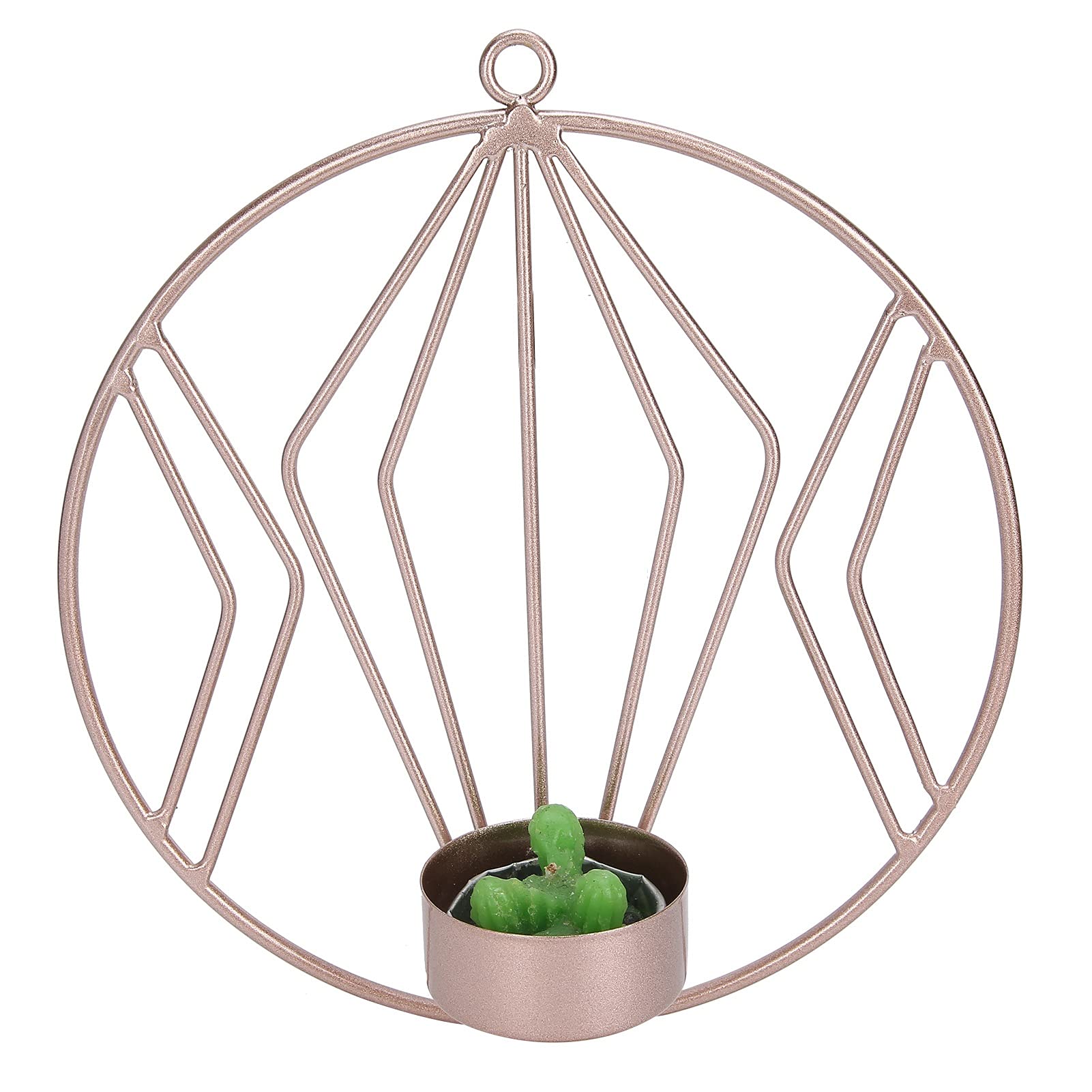 Wnvivi Golden Wall Sconces,Modern Geometric Round Hanging Tealight Holder,Wall Mounted Candlestick Holder Ornament for Home Decor