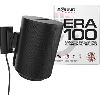 Sound Bass ERA100 Tilting &amp; Swivel Wall Mount - Black | Compatible with Sonos ERA100 &amp; ERA 100 SL, easy installation, mountin