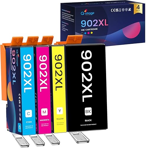 Q-image Cartuchos de tinta compatibles 902XL de repuesto para HP 902 902XL para impresora Officejet Pro 6978 6968 6954 6962 6958 6970 negro cian