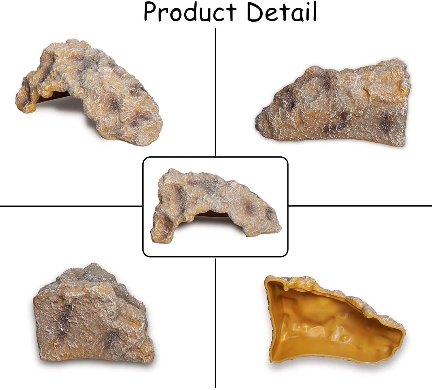 Pelli di rettili Roccia Rettile Grotta Nascondiglio Terrario Habitat Decor Ornamento per Piccole Lucertole Drago Barbuto Serpente Tartaruga Rane Anfibi Grande