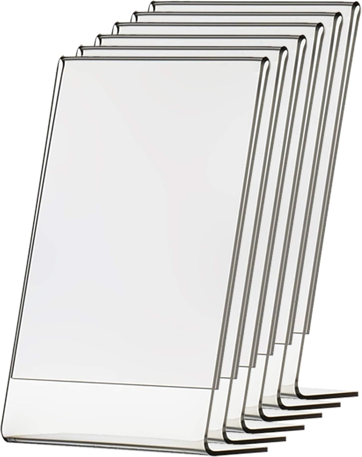 Marketing Holders 6 Pack Table Tent 8.5 x 14 Inch Sign Holder L Shape Counter Side Loading Clear Acrylic Advertisement Holder Literature Flyer Office Hours Frame Printed Material Document Display