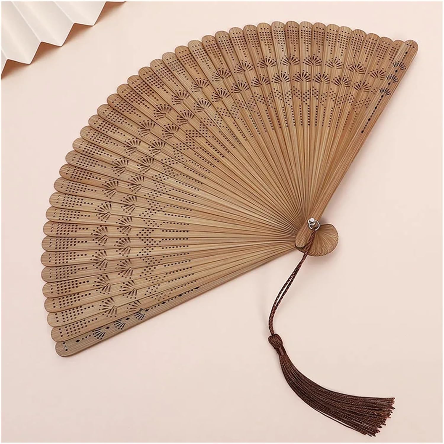 1pc Folding Fan Retro Style Handheld Fan Party Dancing Performance Decoration Tassel Vintage Fan