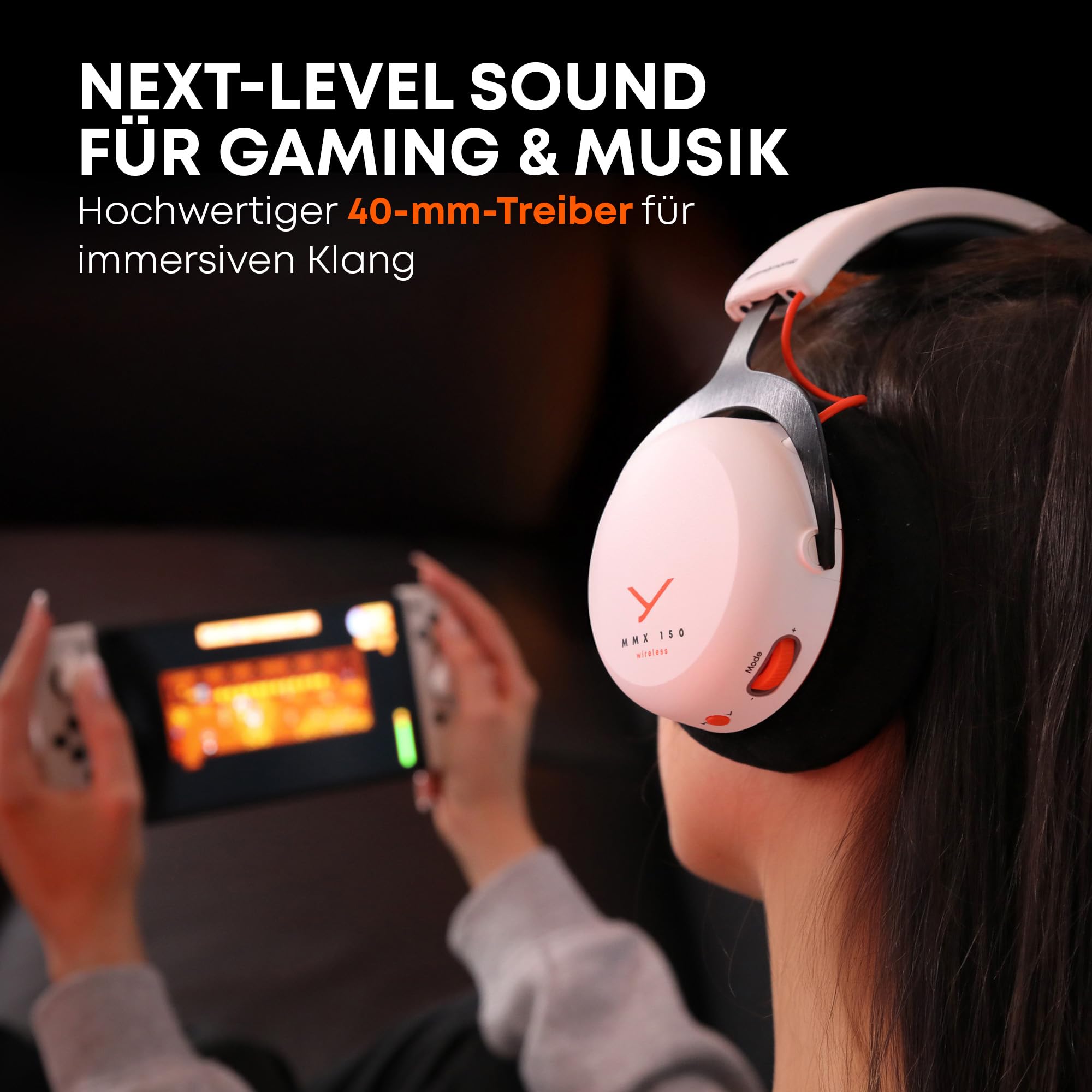 beyerdynamic MMX 150 Wireless - Kabelloses Gaming-Headset mit Klangpersonalisierung App, Velours-Ohrpolster, Akkulaufzeit von 50 Stunden in Schwarz