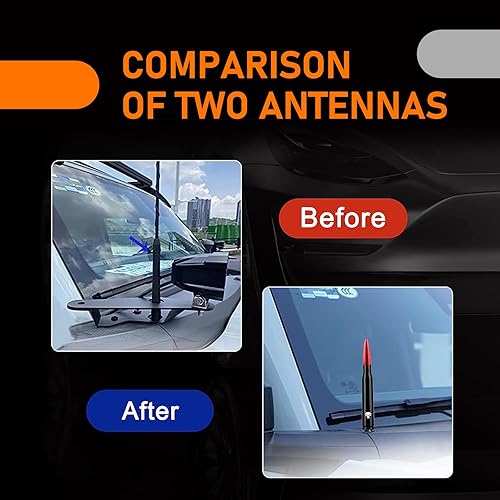 Miniatura 4 de gunhunt 1 antena de bala para automóvil, mástil de antena con patrón de calavera, accesorios resistentes para Chevy Silverado 1500 2500 3500 HD