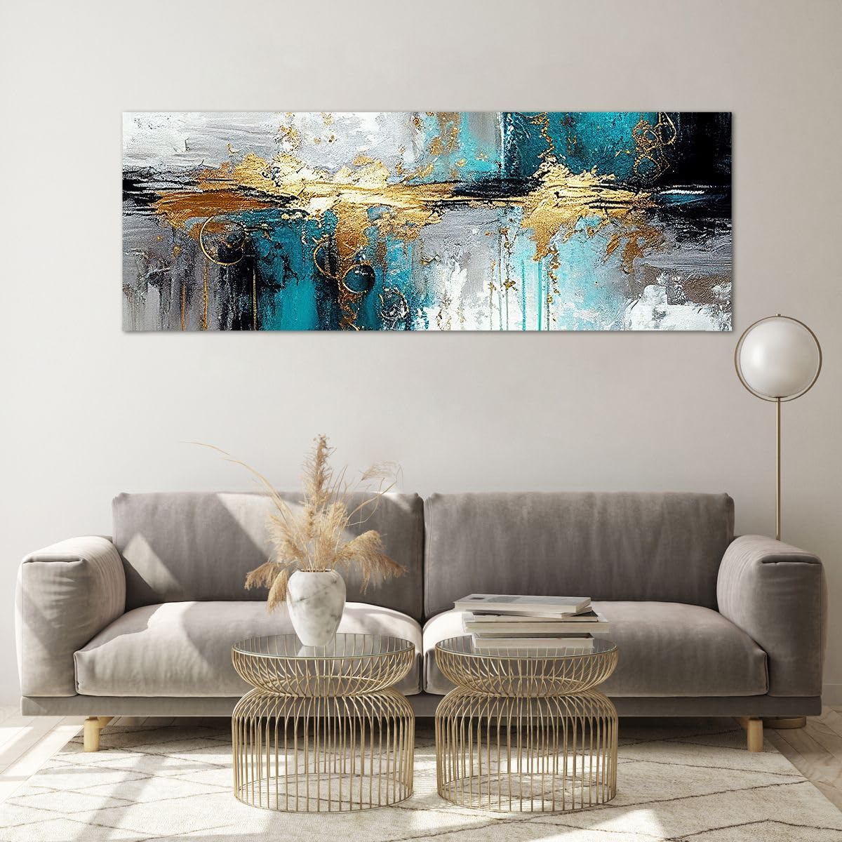 Tableau Sur Verre Moderne - Parc Nature Vert & Arbres - Panoramique XXL 140x50 Cm - Décoration Murale Salon Chambre Paysage Luxe