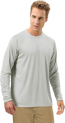 Vista 17 de Roadbox - Camisetas de protección FPU 50+ para hombre, de manga larga, para correr, exteriores, senderismo, natación, pesca Paquete de 2 - Gris