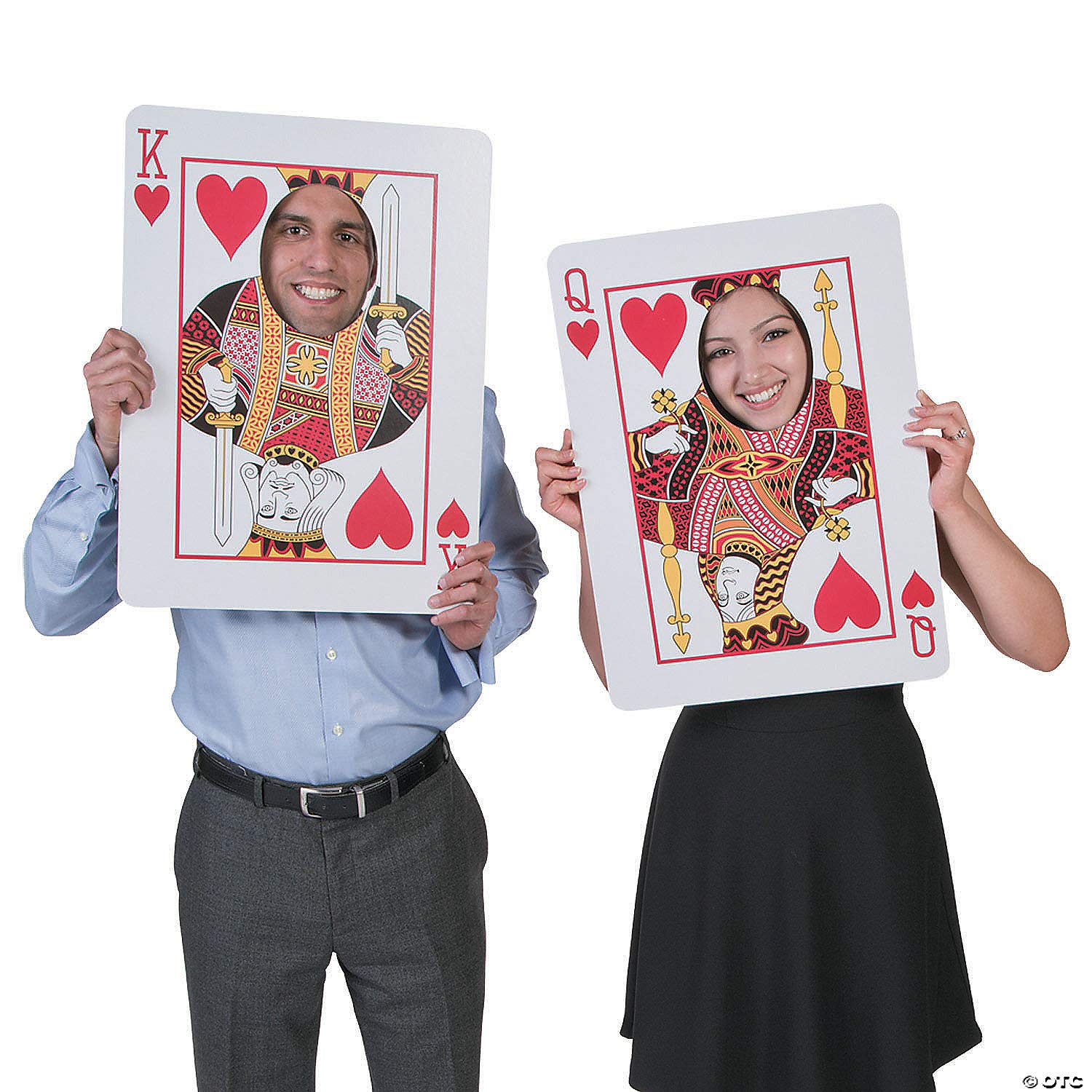 Fun Express Adult Playing Cards Face Cutouts – Set of 2 Jumbo 2-Foot Tall Casino Theme Photo Props