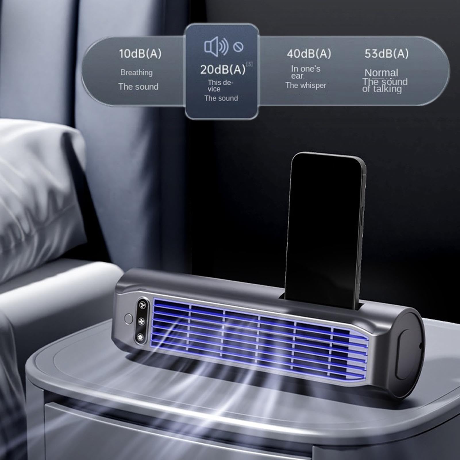 Ventilatore Scrivania Ventilatore USB Ricaricabile a 3 Velocità con Porta | Ventilatore Da Comodino 30,5 Cm Per Casa Ufficio Camera Da Cucina Scrivania